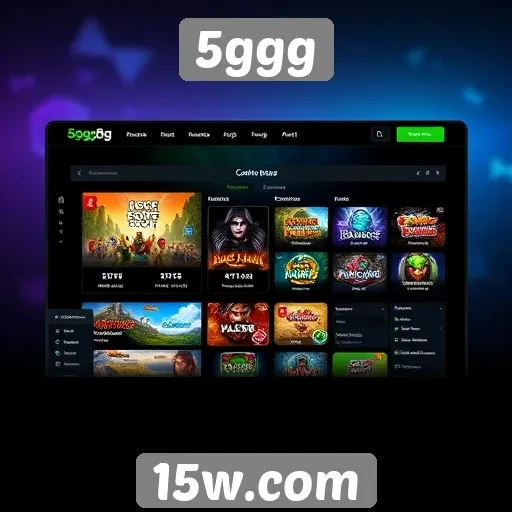 Destaques da interface do site 5ggg para gamers